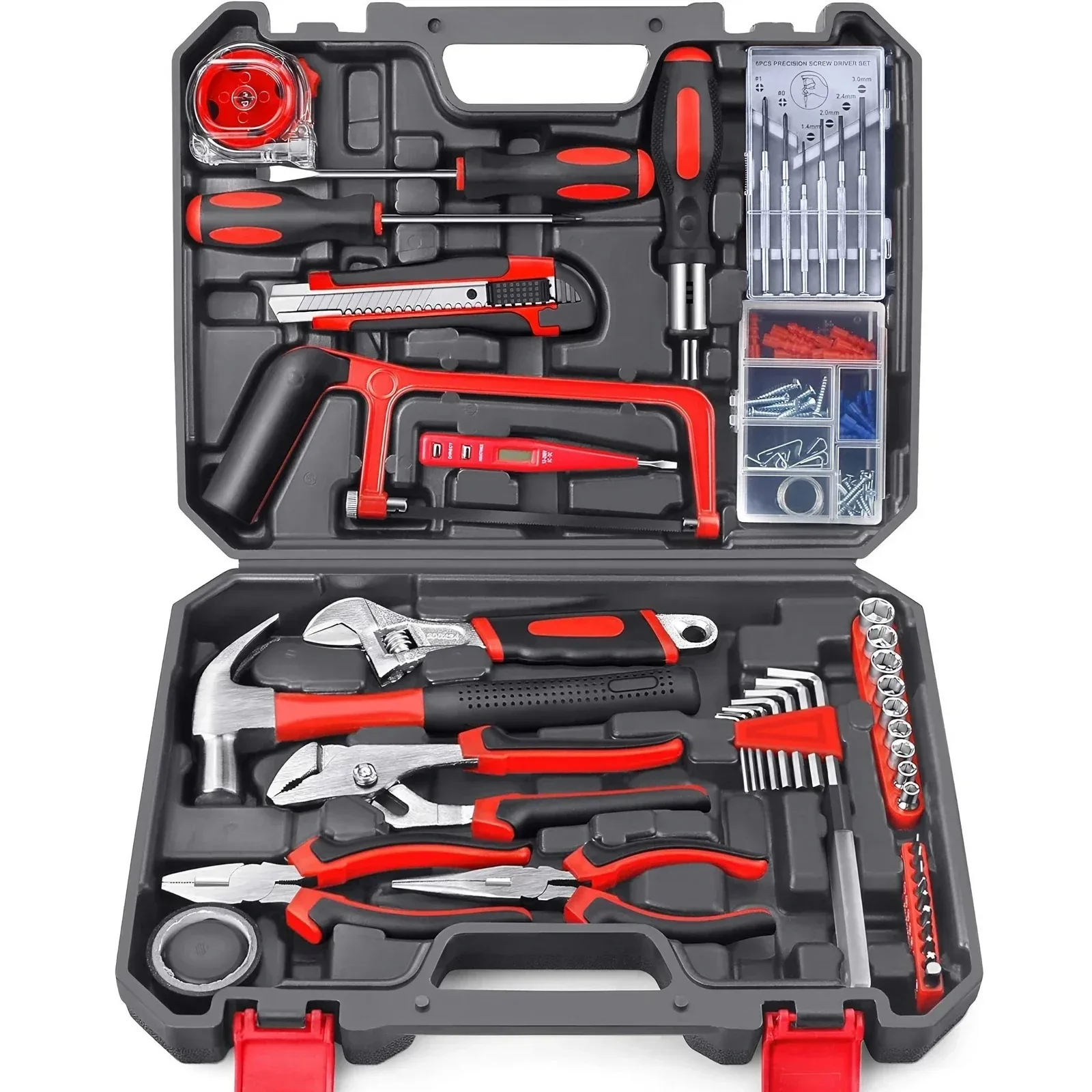 19/43/108pcs Hardware Household Hand Tool Kit Set Household DIY Hand Tool Kit Saw Screwdriver Hammer Tape Wrench Pliers