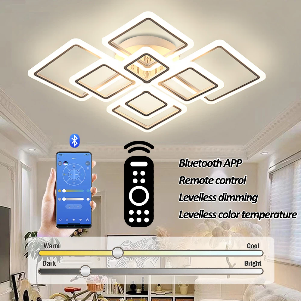 New Ceiling Light Bedroom Pendant Light Lighting Dining Room Kitchen Aisle Balcony With App And Remote Control Dimming Lamp