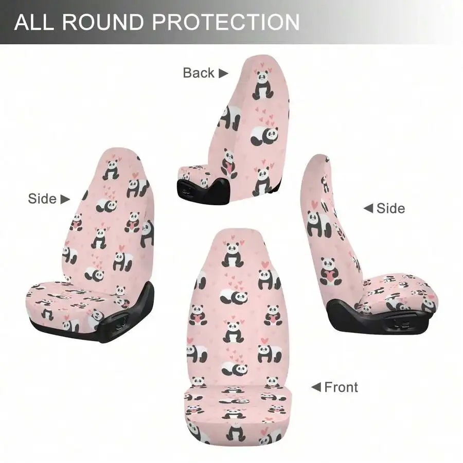 

Universal Panda Print Car Seat Cover Pink Breathable Comfortable All Round Protection For Adults