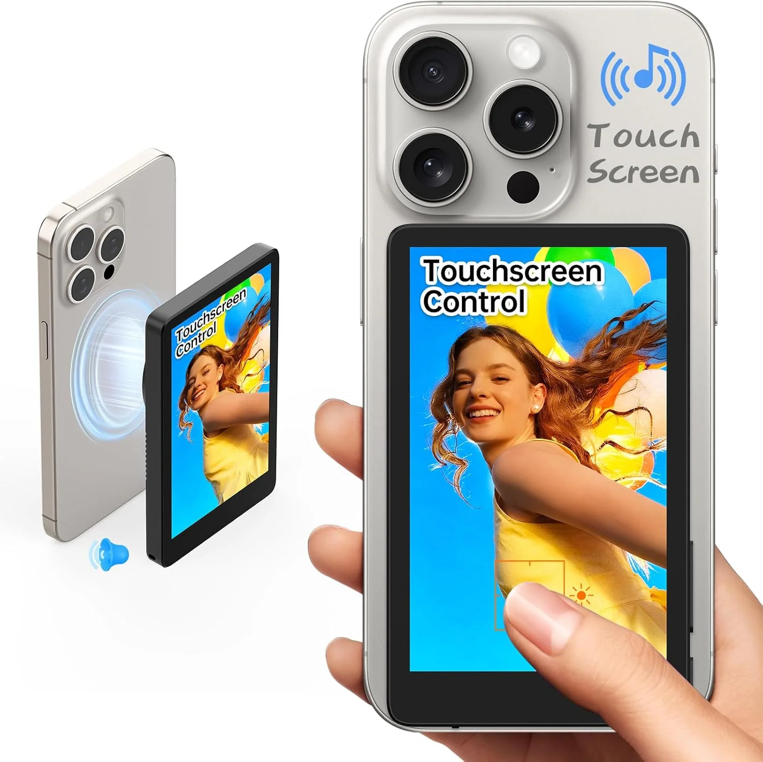 

AHXJKA 4-inch Touch selfie screen monitor powerbank Supports Back Camera Magnetism For iPhone Android Selfie Vlog Live Stream