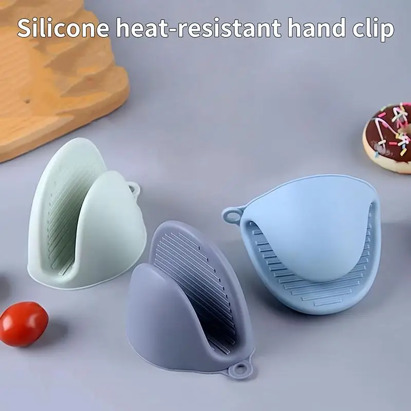 2Pcs Baking Silicone Oven Mitts Microwave Oven Glove Heat Insulation Anti-slip Bowl Pot Clips Kitchen Gloves Heat-resistant
