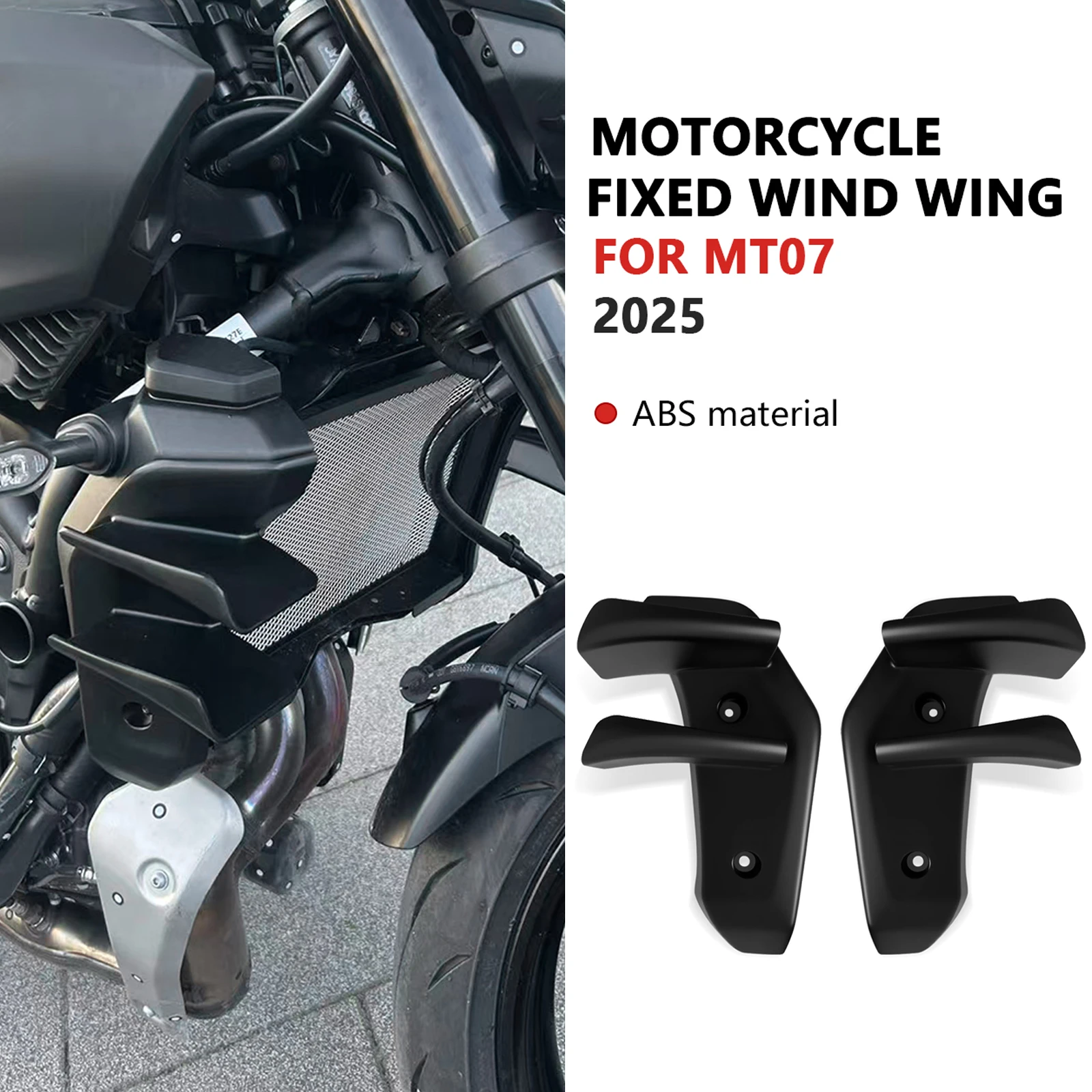 

For MT07 mt07 2025 MT-07 2025 Motorcycle Side Wings Side Fairing Side Lower Spoilers kit Aerodynamic Winglets Fixed Wings