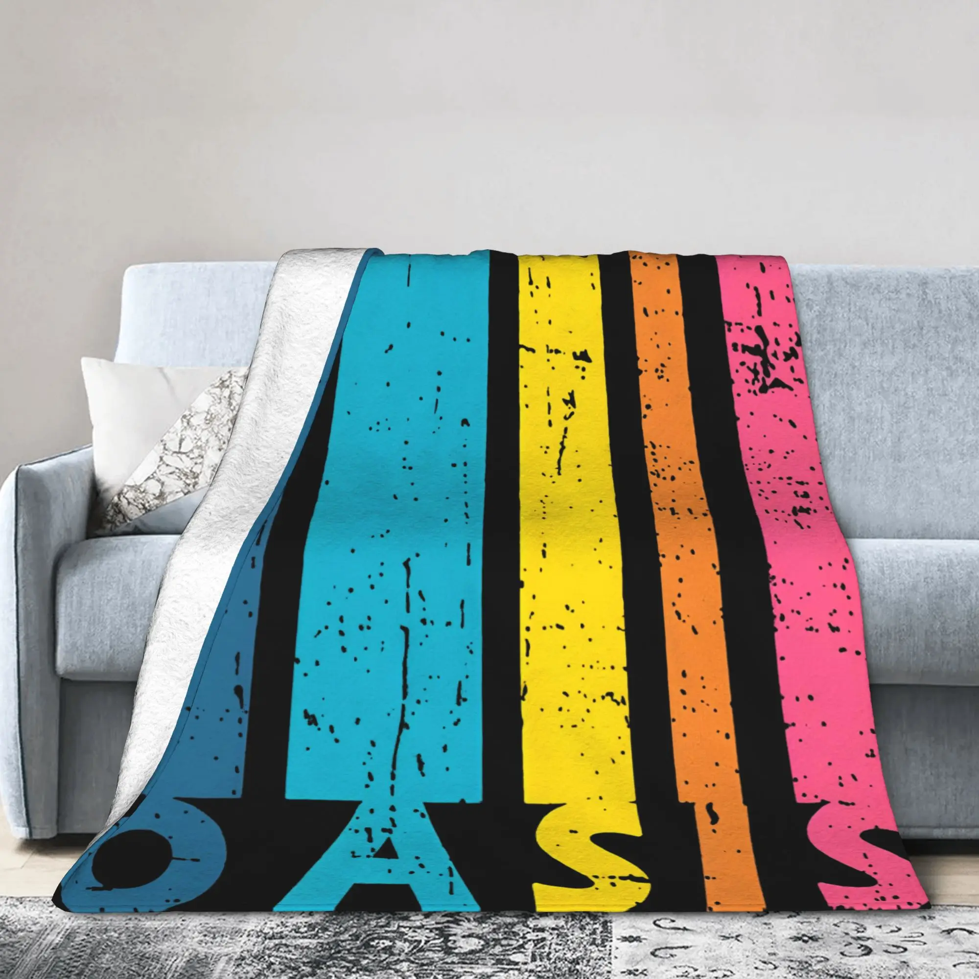 O-Oasis Rock Music Fleece Throw Blanket  Blankets for Bedding Car Lightweight Bedroom Quilt