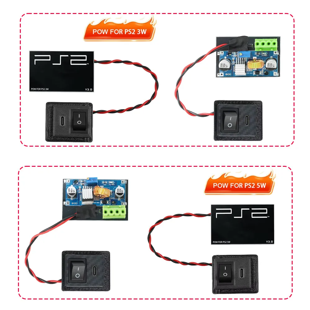 TicKnot استبدال نوع C PSU Mod للوحة الطاقة PS2 لوحدة التحكم PS2 الدهون 3XXXX/5XXX لوحة إمداد الطاقة