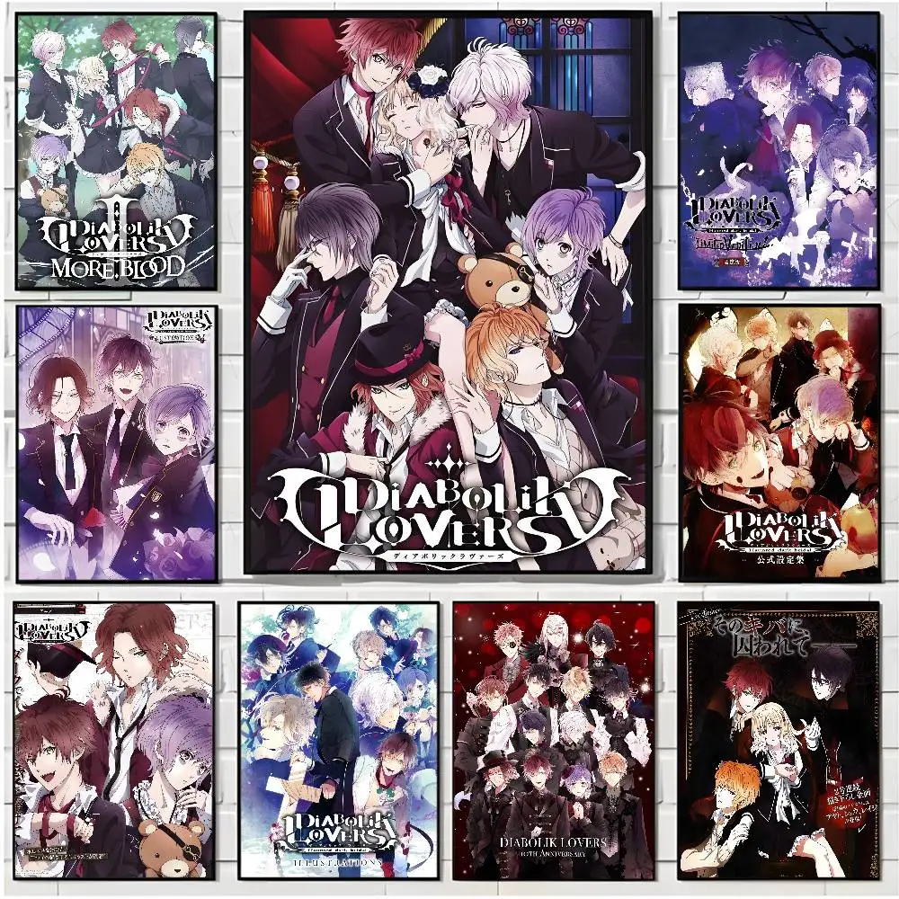 

Anime D-Diabolik Lovers Movie Poster HD art sticky wall waterproof home living room bar office aesthetic decoration