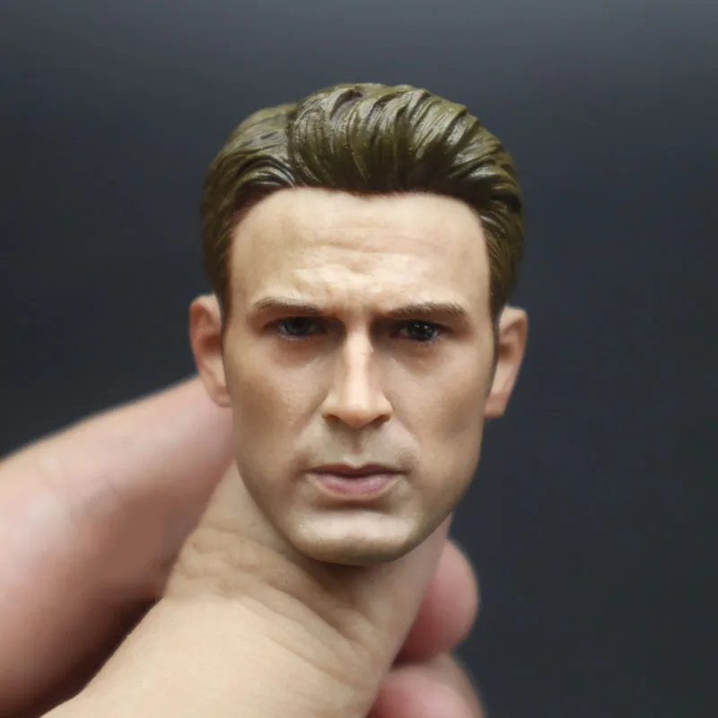 

1/6 Steeve Chris Evans Head Sculpt Carving Model Fit 12'' Male Soldier Action Figure Body Dolls for Hobby Collection