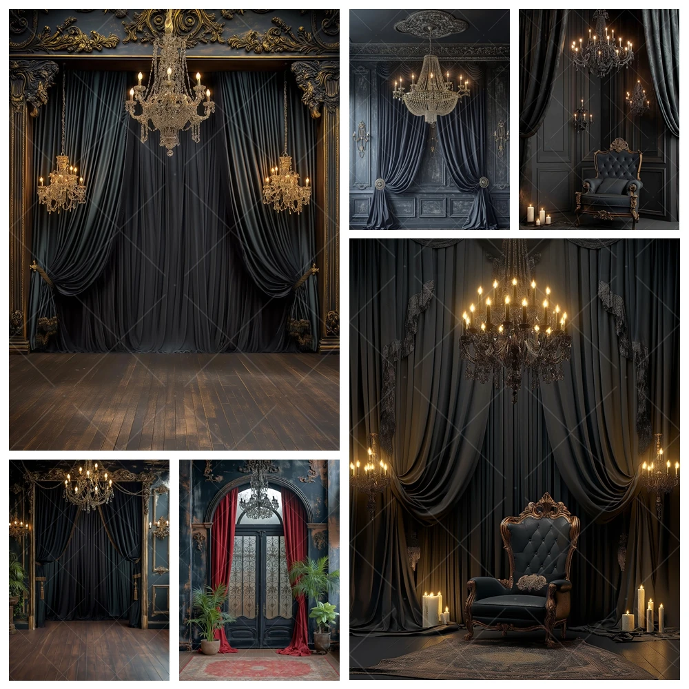 

Black Luxury Room Curtain Adult Wedding Maternity Portrait Banner Backdrop Custom Kid Child Decor Photo Studio Props Background