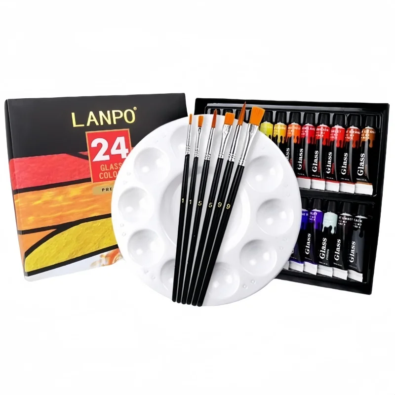 

12 цветов/24 цвета/12 мл акриловая краска для рисования стекла DIY текстильная краска ручная роспись набор трубчатый
