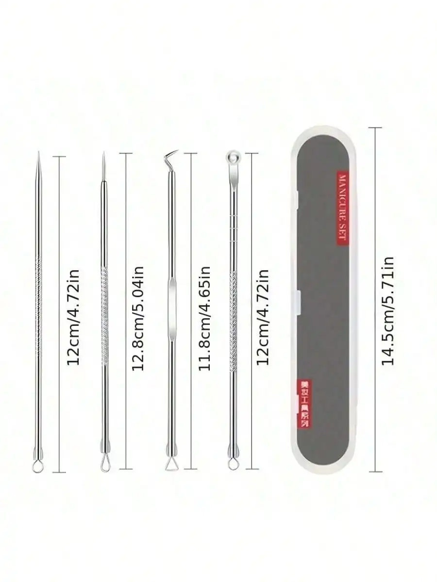 4-Piece Women Beauty Tools – Acne Comedone Remover & Whitehead Extraction Needles