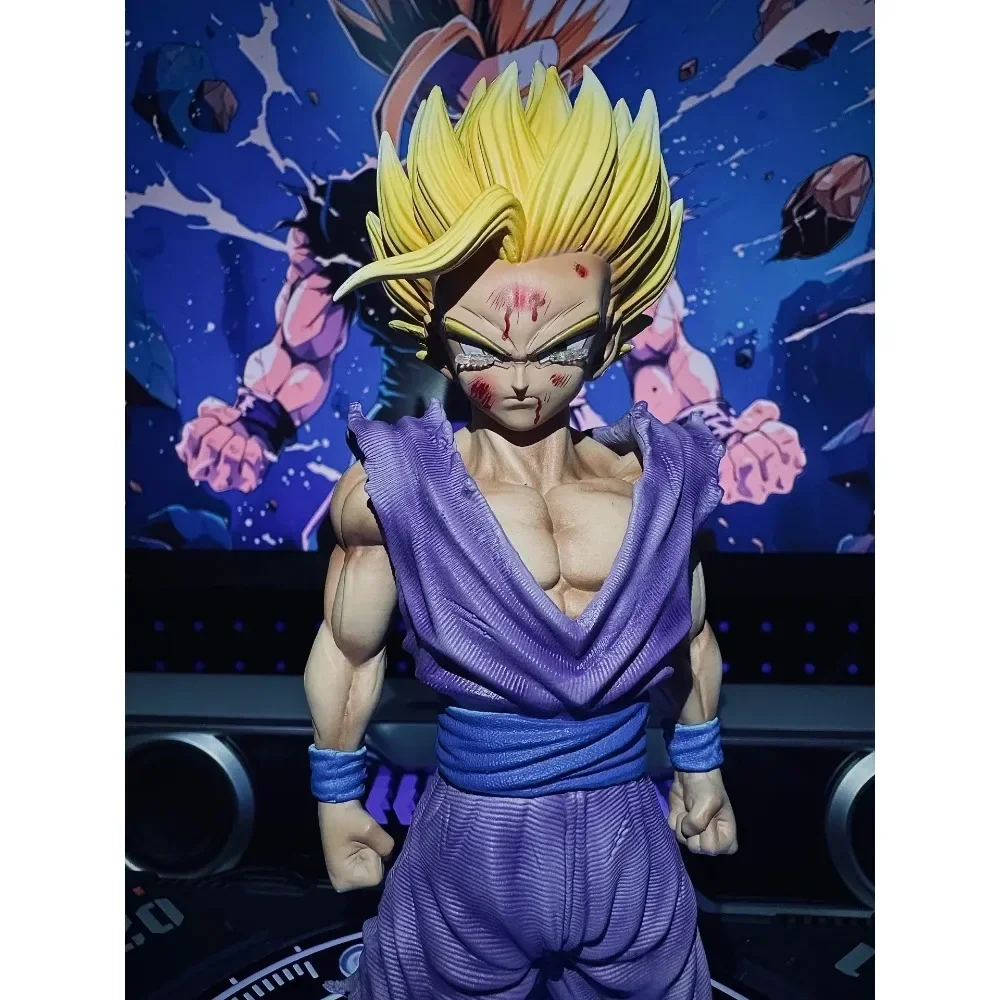 Super Saiyan 2 Gohan Azione luminosa Statua Anime Dragon Ball Z Figure Testa sostituibile Modello a mano Toy Room Decor Regalo di compleanno