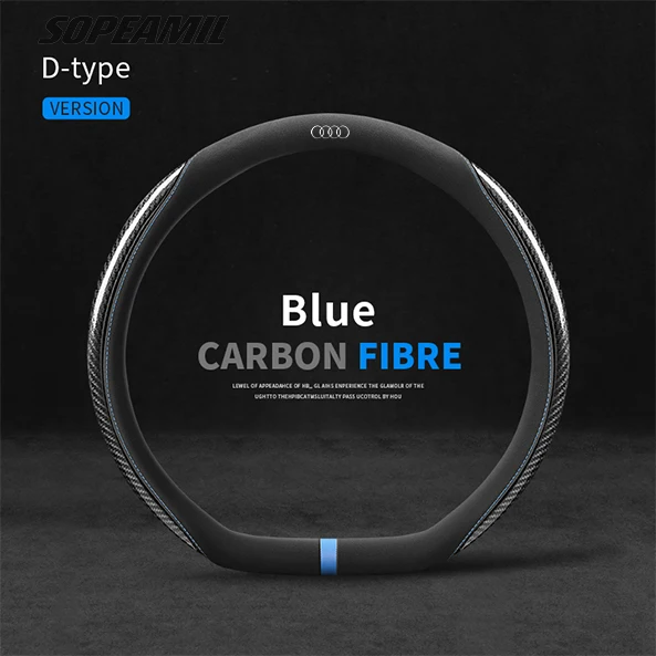 

Suede Carbon Fiber Car Steering Wheel Cover For Audi Sport TT S3 S4 S5 S6 RS3 RS4 RS5 RSQ3 A3 A4 A5 A6 A7 A8 Q1 Q2 Q3 Q5 Q7 Q8