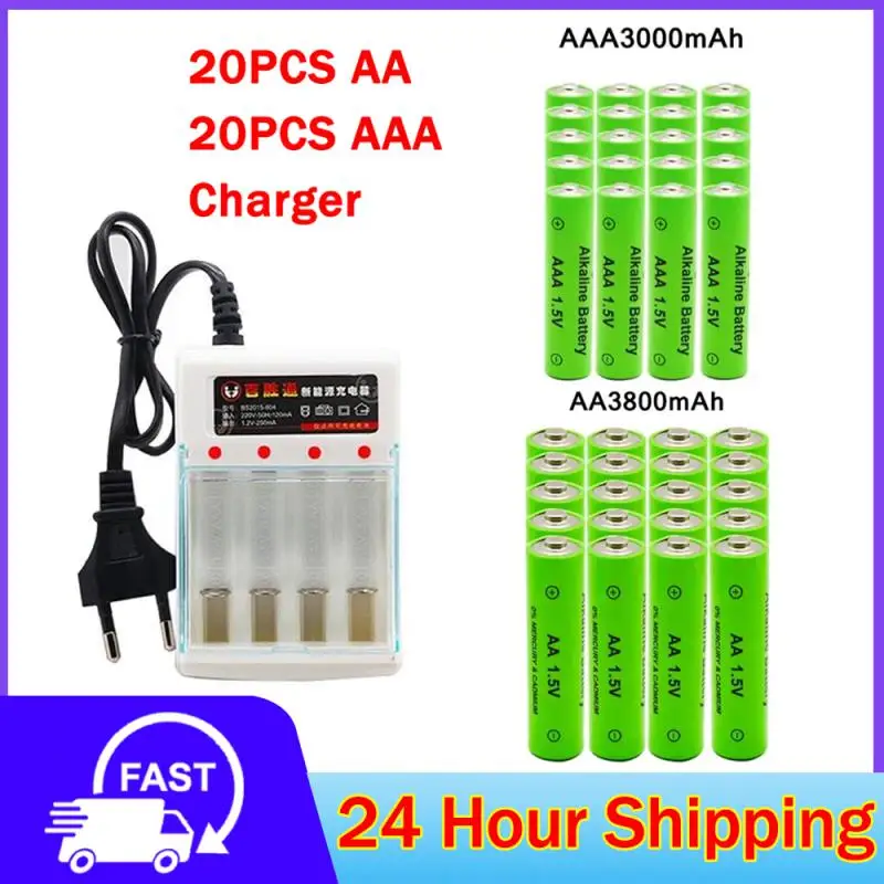 

AA + AAA Rechargeable AA 1.5V 3800mAh / 1.5V AAA 3000mah Alkaline Battery Flashlight Toys Watch MP3 Player Replace Ni-Mh Battery