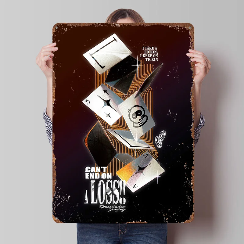 Gaming Cards With Spacestation Gaming Metal Poster Customized Wall Art Retro Vintage Metal Signs for Man Cave Decoration Home