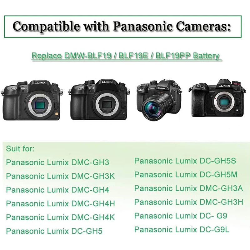 5V USB Convertor DMW-DCC12 DC Coupler Replace Panasonic DMW-BLF19 Dummy Battery for Lumix DMC-GH3 DMC-GH3K DMC-GH4K Cameras