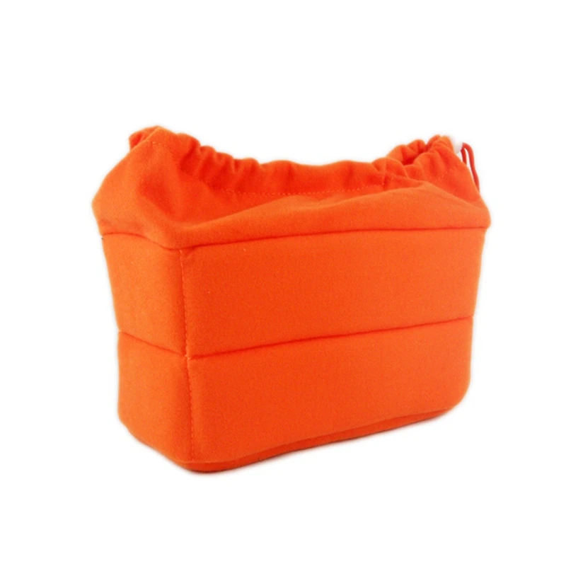 Camera Bag Camera Insert Bag With Drawstring Adjustable Divider Camera Lens Soft Bag For Nikon,Canon,Sony Orange