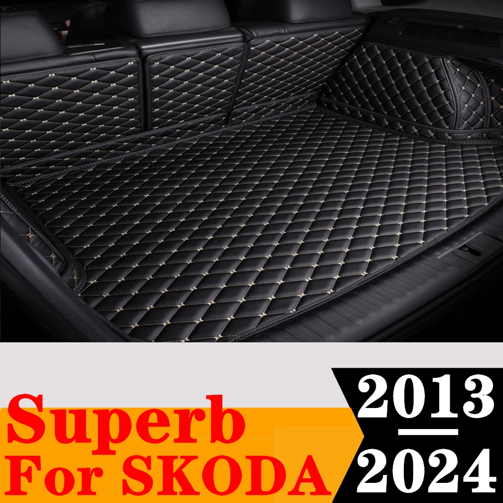 

Коврик в багажник автомобиля на заказ для Skoda Superb 2024 23 2022 2021 20 2019 2018 2017-2013, задний багажник, чехол для багажника