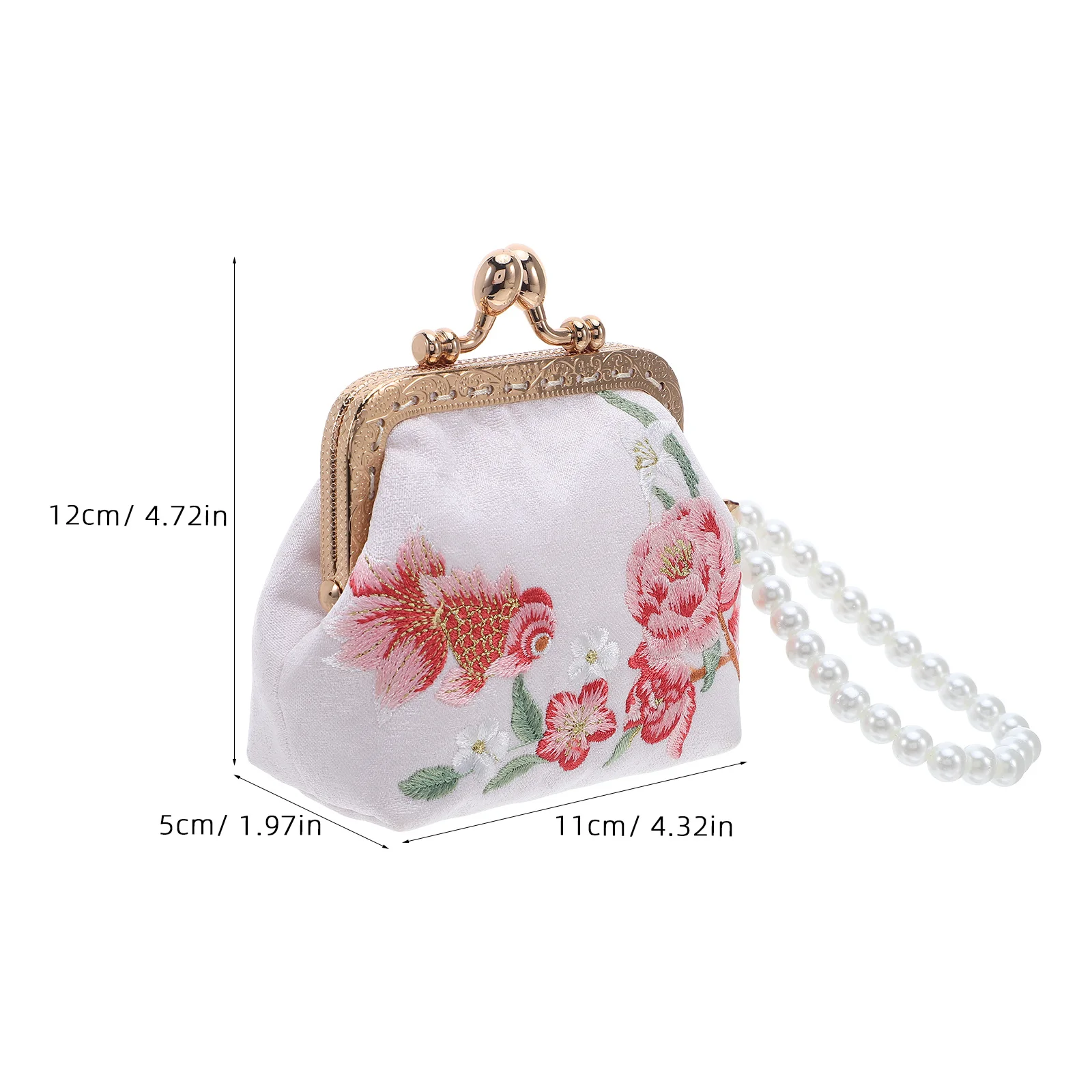 Stylish Floral Clutch Purse Embroidered Brocade Wallet Small Makeup Case for Women Elegant Attire Accessory Clutch Purse