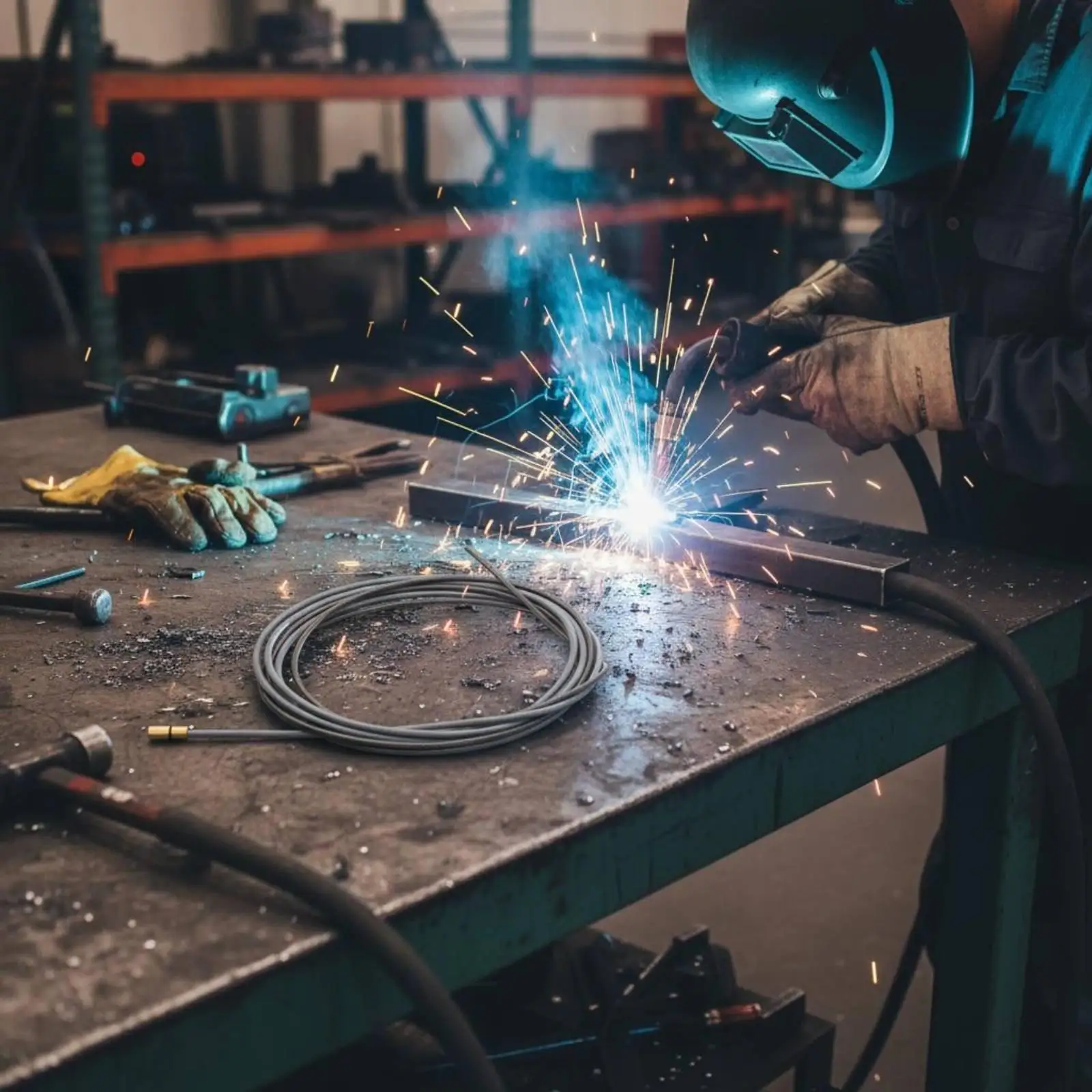 Smooth Feed Welding Wire Conduit for MIG Torch High Carbon Steel Brass Tip Heavy Duty Liner