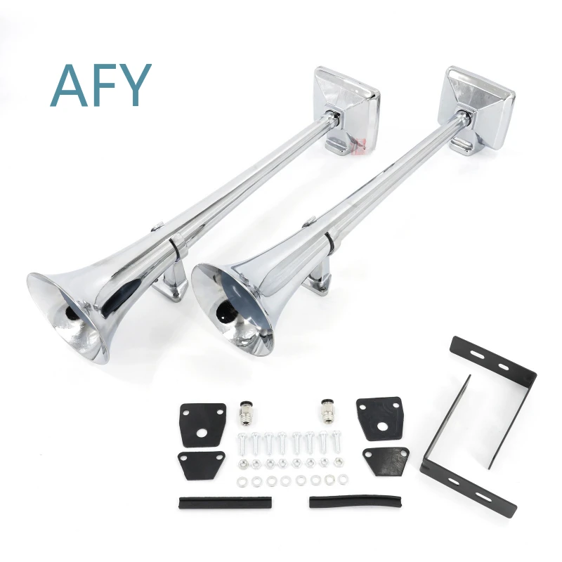 12V 24V Metal Double Pipe Gas Horn for Truck and Large Truck Modification Air Horn Kit for Heavy Duty Vehicle Horn for