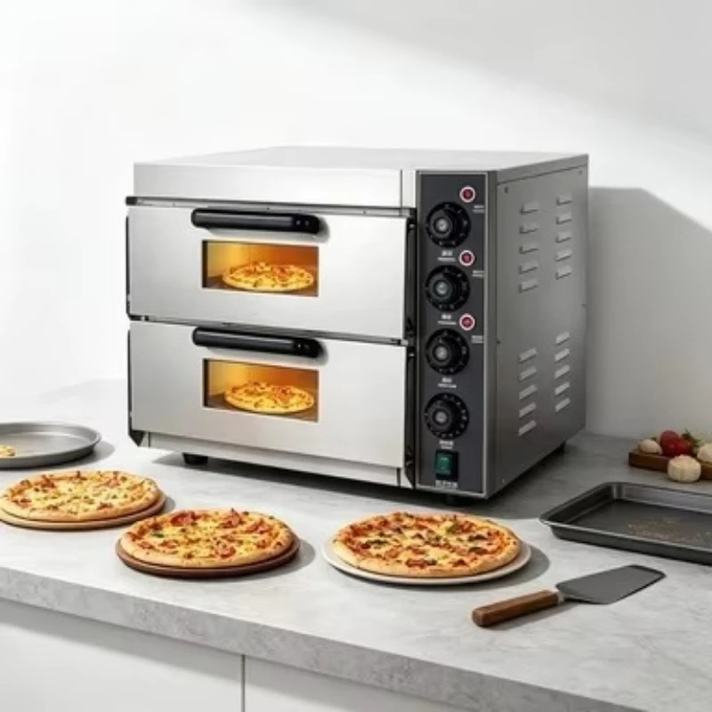 Mini electric pizza oven double layer baking unit adjustable temperature