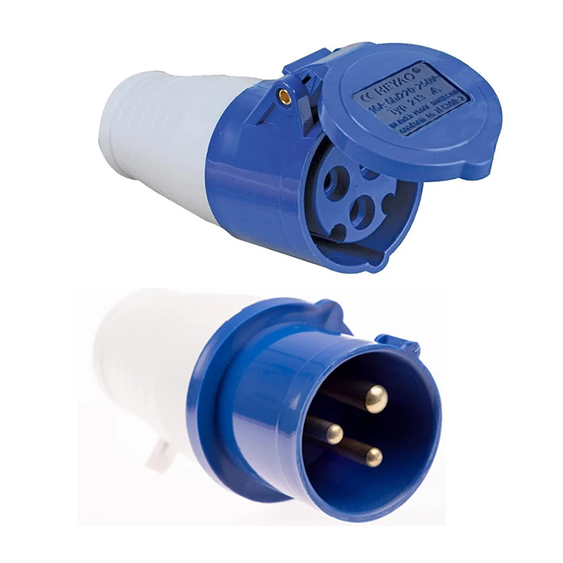 

Mains Plug Hook Up Site Socket Adapter 240v 16A Socket Connector 3-Core Explosion-Proof Plug For Caravan Motorhome Camper Van