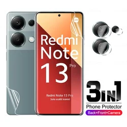 3in1 Camera Lens Protective Hydrogel Film For Xiaomi Redmi Note 13 Pro 4G Note13 13Pro Note13Pro Screen Protector Film Not Glass