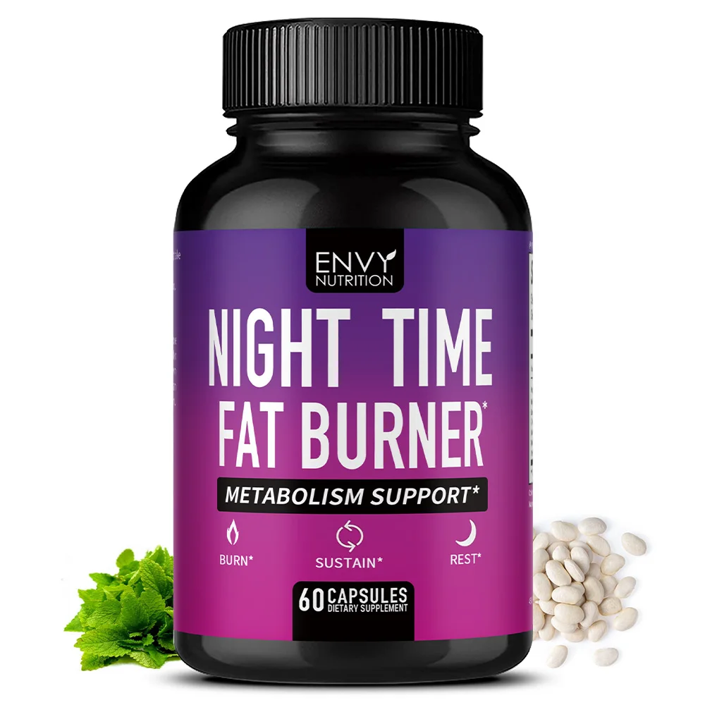 Night Time Fat Burner Supplements - with Green Coffee Bean Extract - Promote Metabolism, for Men and Women, 60 Capsules