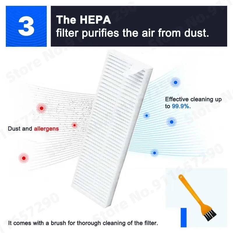 Pièces de rechange pour aspirateur robot Xiaomi G1 Mi, filtre Hepa essentiel, brosse latérale principale, accessoires Everths