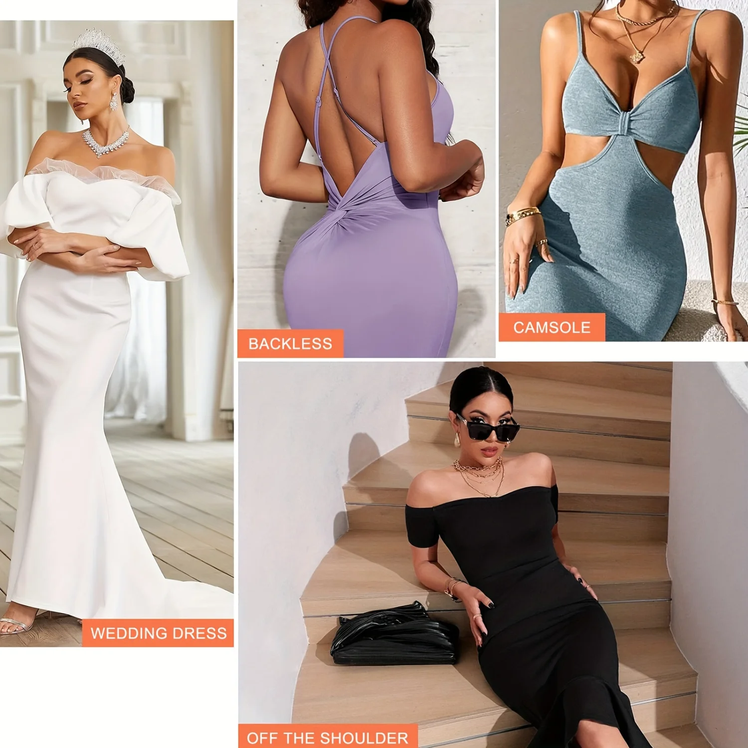 Women's  Breast Pasties, Silicone Nipple Covers Push-Up Breast Pasties, Anti-Exposure Adhesive Strapless Backless Bra For Weddin