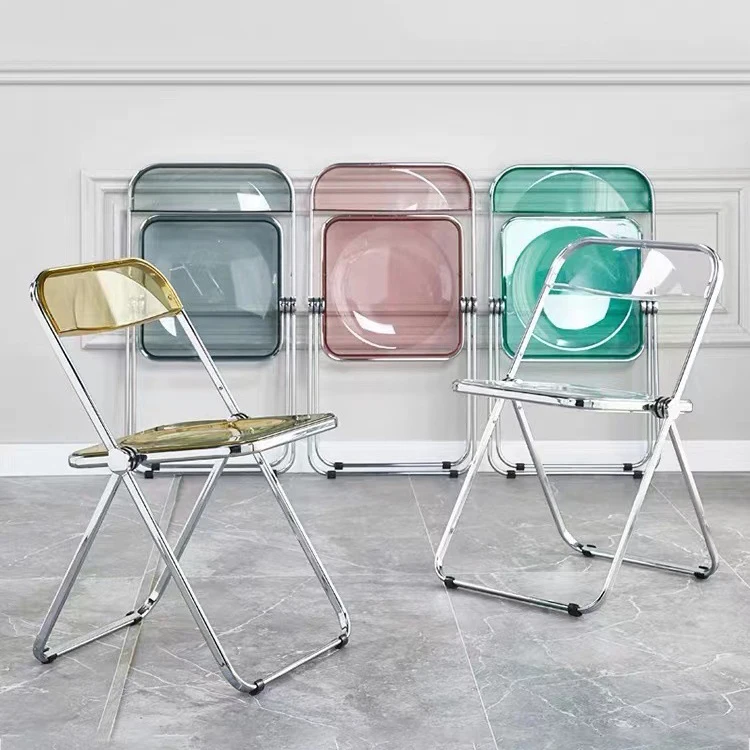 Acrylic Dining Chair Light Luxury Folding Chair Makeup Fashion Stool