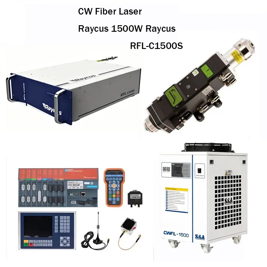 Ruike 1500W 2000W 3000W Fiber Laser Cutting Head BT240S Source System with RDC6563F Refrigerator for Precision Metal Cutting
