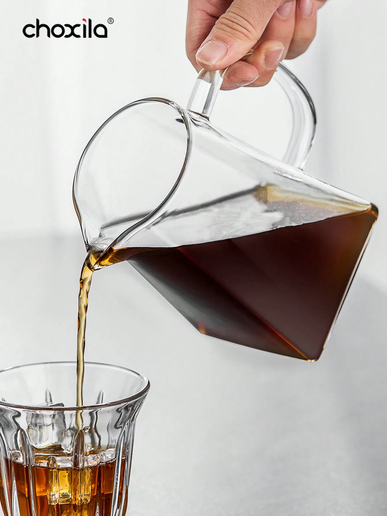 choxila 1pc Glass Coffee Pot, Pour Over Coffee Pot, Hand Brew Transparent Sharing Pot Coffee Maker, Household Large Capacity Tea Pot Water Kettle, Coffee Accessories Back To School sh2408315464648841