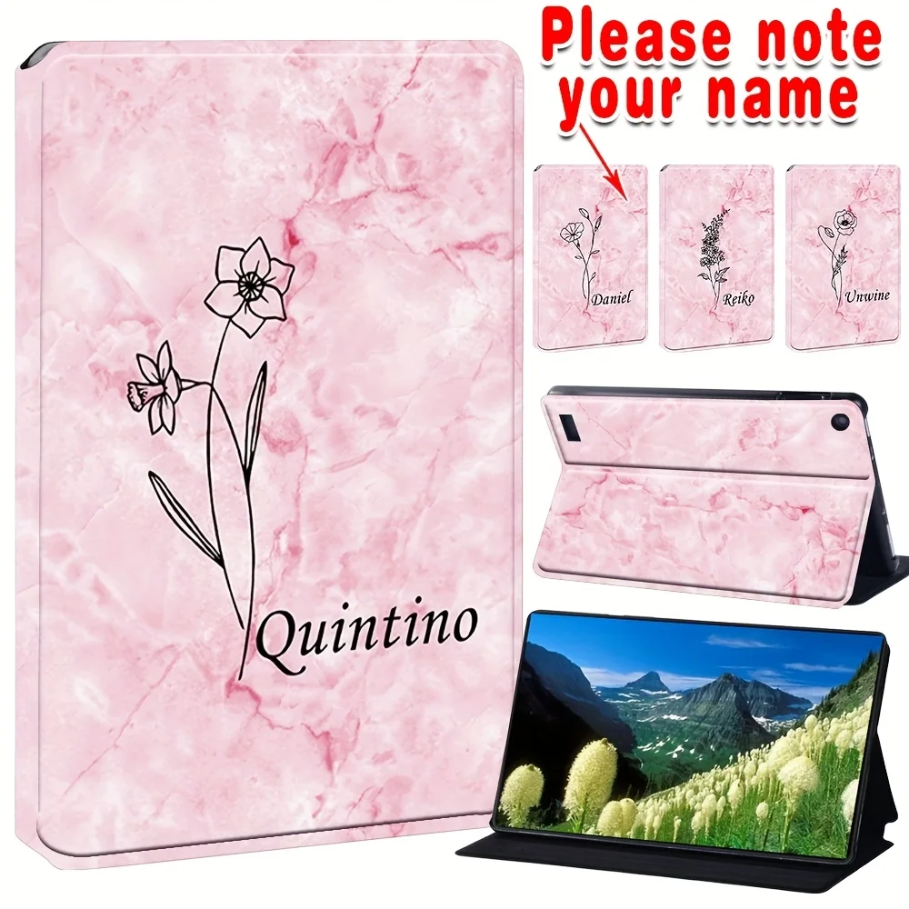 

Customized Name Compatible with Fire 7 9th/7th/5th Gen (2019/2017/2015) 7-inch Fold Stand PU Leather Tablet Cover Case