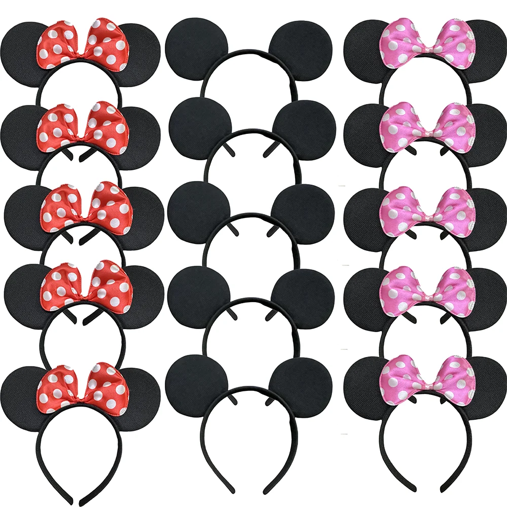 

Disney Mickey & Minnie Hair Hoops - Cosplay Headpiece, Daily Hair Decor, Bangs Fixer for Makeup