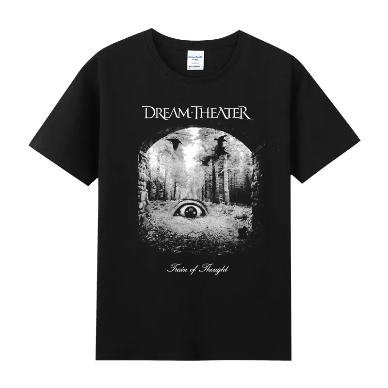 Dream Music T Shirt Heavy Metal Cotton T-shirt Black Tees Rock Skull Print T Shirt Fashion Mens Short Sleeve New Summer Tee Tops