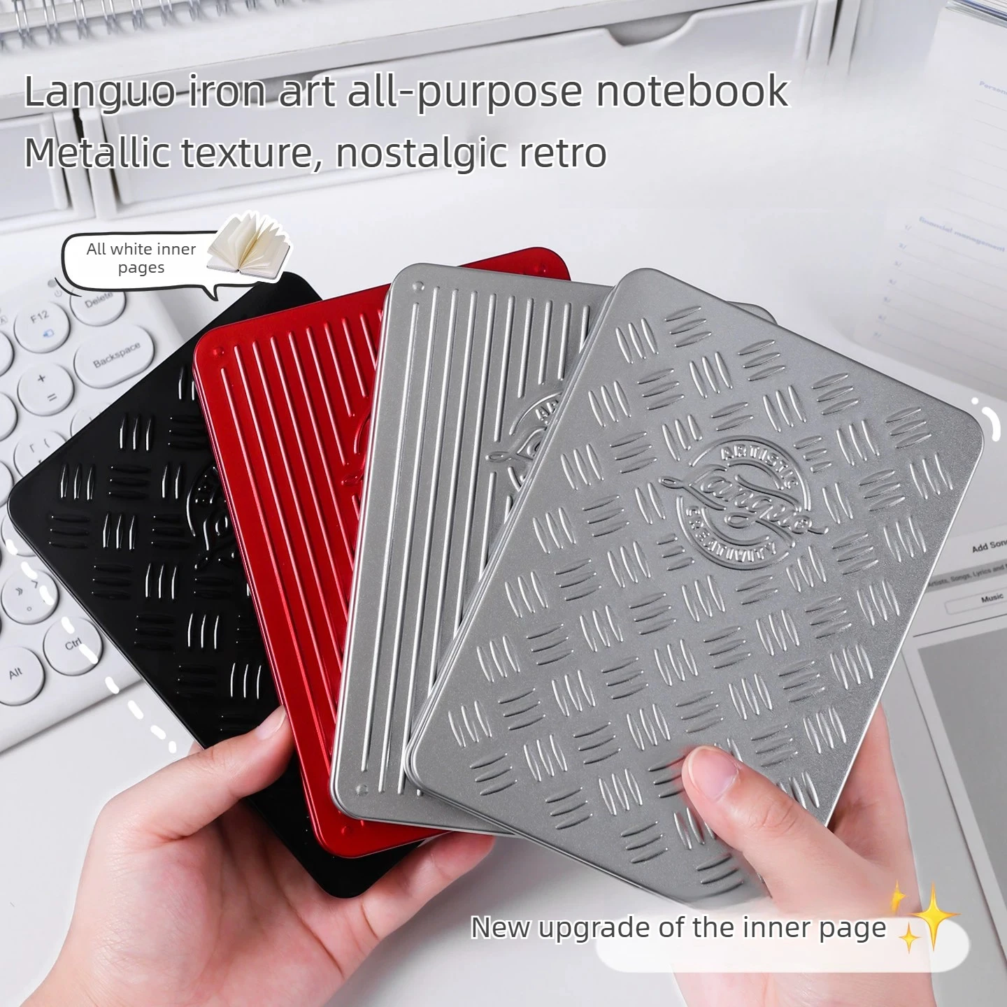 Languo 64K Metal Cover Sketchbook Thick Paper Drawing Pad for Marker Drawing for Sketching Painting Stationery School Supplies