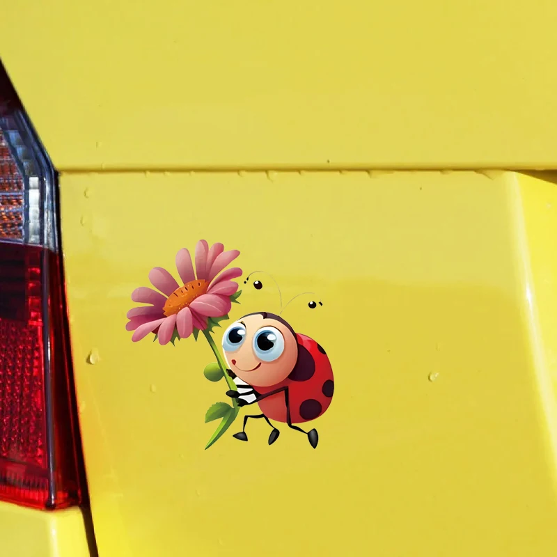 JT442# 1pc Car Sticker Ladybug Pattern Sticker - Also Suitable For Water Bottles, Laptops