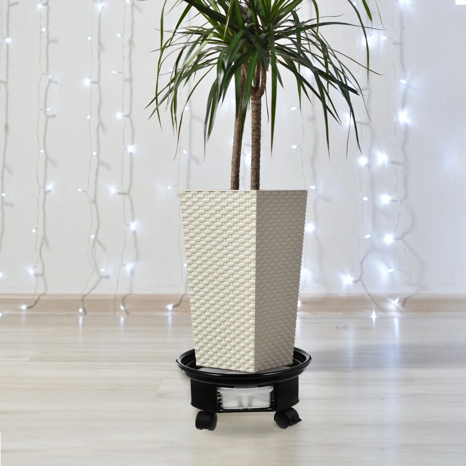 

2pcs Flower Pot Tray With Wheels Garden Supplies Flowerpot Rack Rolling Plant Stand Bonsai Shelf Storage Rack Water Drainage