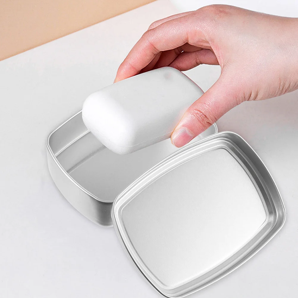 

2 pcs 100ml Square Aluminum Balm Boxes 84x62x21mm Dust Proof Soap Cases Portable Practical Household Gadgets