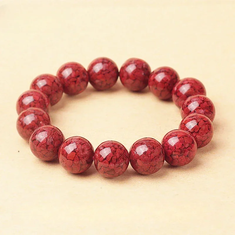 

Natural Raw Ore High-Content Crystal Sand Bracelet Cinnabar round Beads Prayer Bracelet Purple Gold Sand Jewelry