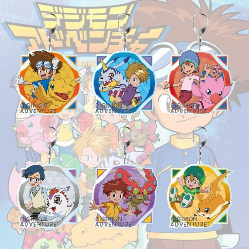 Digital Monster Anime Tai Kamiya Matt Ishida Izzy Izumi Acrylic Pendant Keychains Accessories Car  Key Ring Gifts