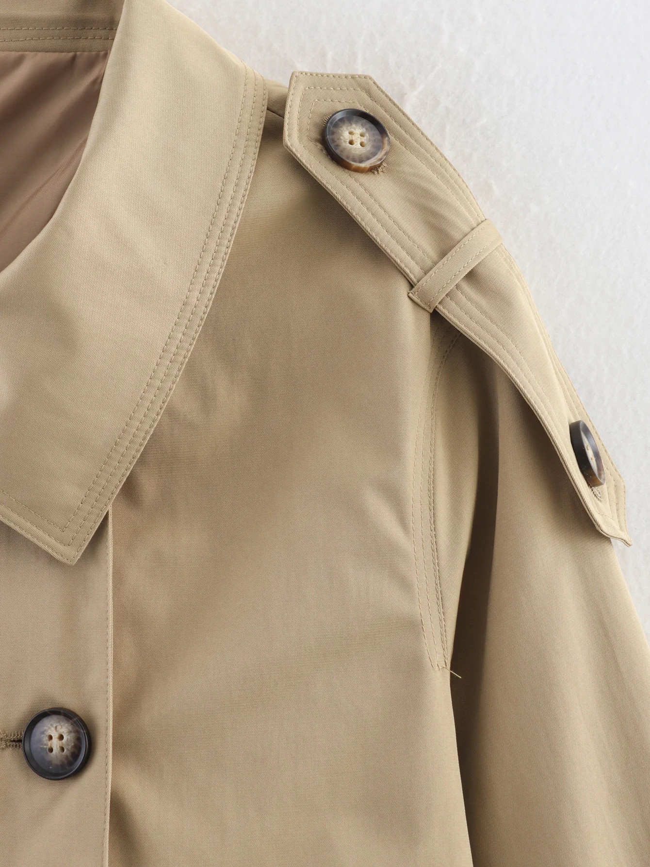 سترة نسائية أنيقة لربيع وخريف 2025 بياقة واقفة سترة واقية قصيرة للشارع معطف غير رسمي بأزرار #5