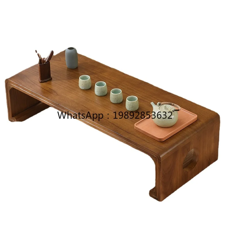 ZZXL Solid Wood Coffee Table Kang Balcony Table Low  Window Sill Small Table Tea Study
