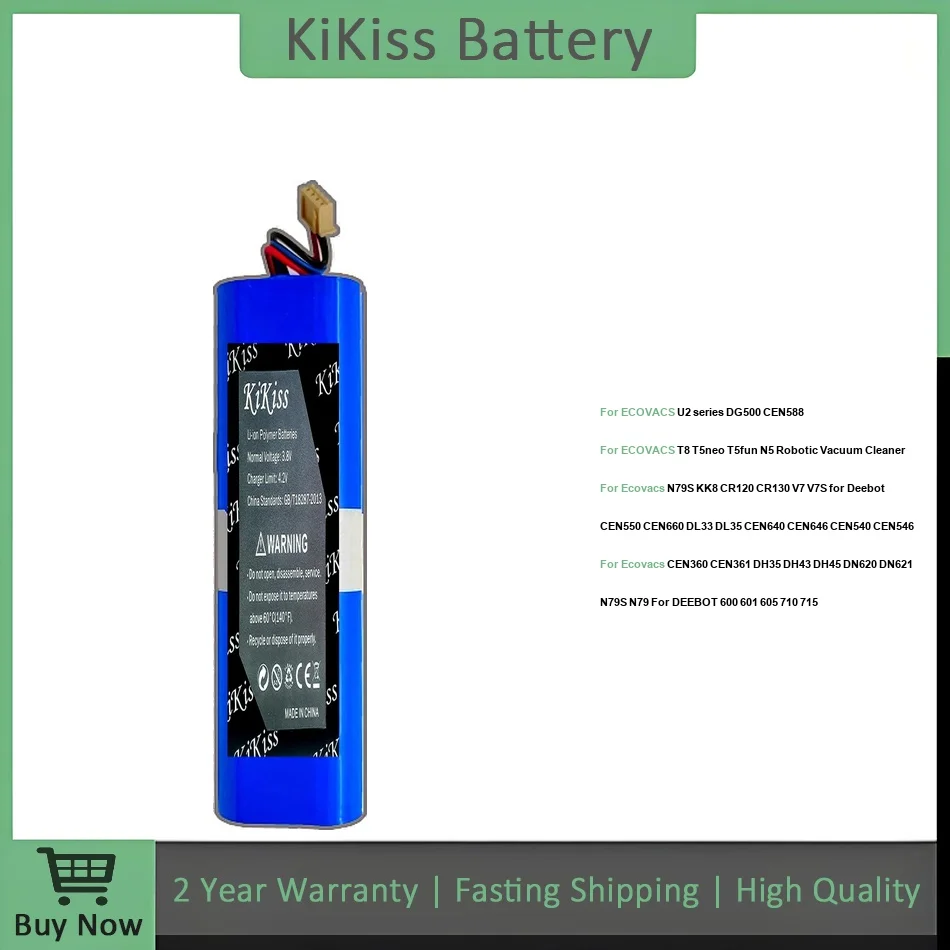 

Аккумулятор для ECOVACS U2 Series T8 T5neo N79S KK8 CR120 CR130 V7 V7S Deebot CEN550 CEN360 CEN361 Bl-57 INR18650 M26-4S1P-1