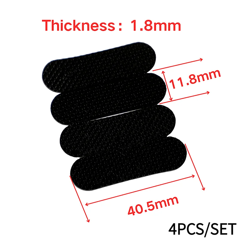 4PCS/SET Black Rubber Feet Thickness 1.8mm Anti-slip Self-adhesive Silicone Shockproof Protective Pad For Keyboard Base Cabinet.