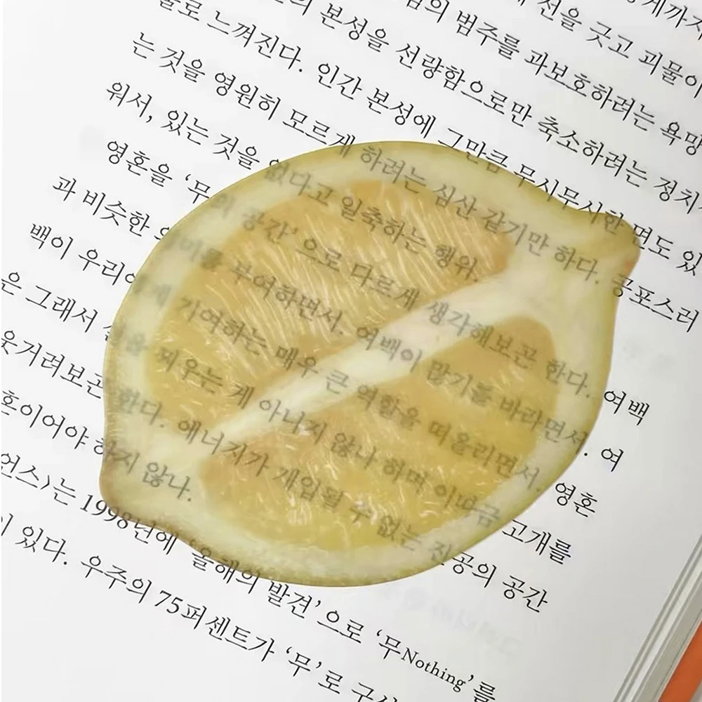 1 قطعة المرجعية شريحة الفاكهة الإبداعية ، 8-1Ocm بطاقة الكتاب الثابتة ، متعة تصميم الخوخ البطيخ الليمون المرجعية ، هدية عيد الطالب