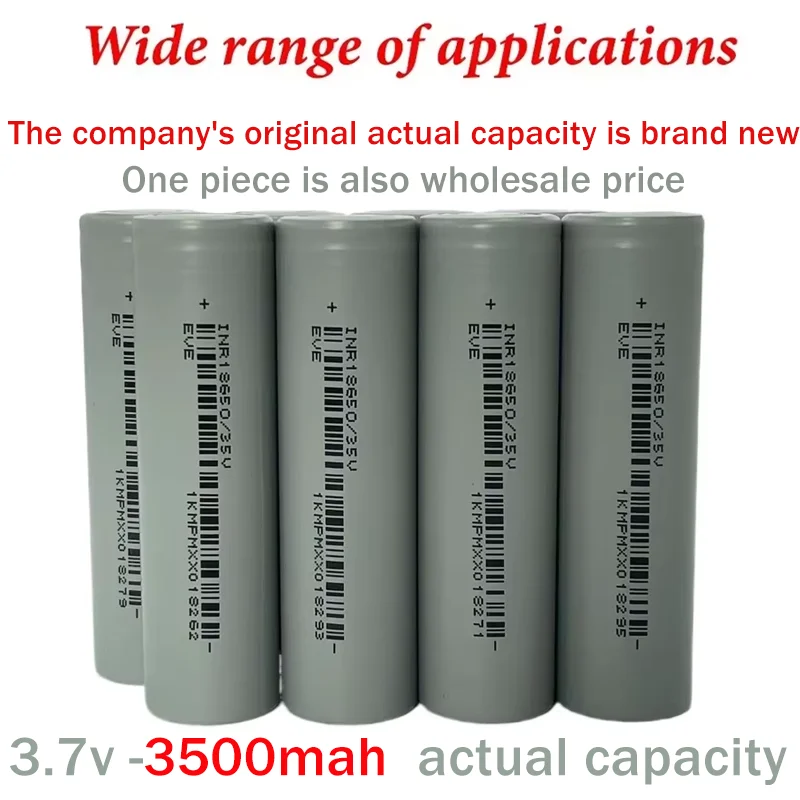 2024new100% Original 18650 3500mAh Power Battery INR18650/35V 3500mAh Li-ion 3.7v Rechargeable Battery 18650 Battery 1-50 Pieces