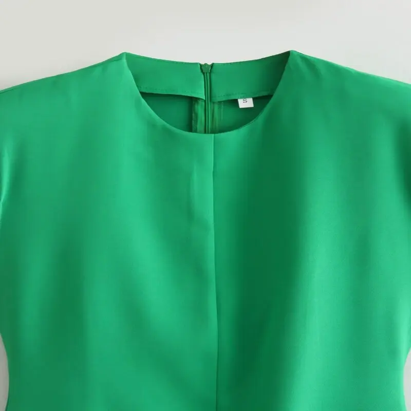 2024 봄 여름 여성 슬림핏 라운드 넥 패딩 숄더 다용도 슬레 출퇴근용 원피스