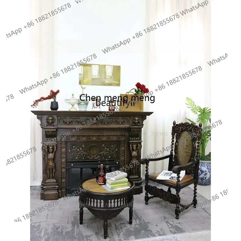 S7486 ss Retro Style Solid Wood Decorative Fireplace French Classical Mix and Match