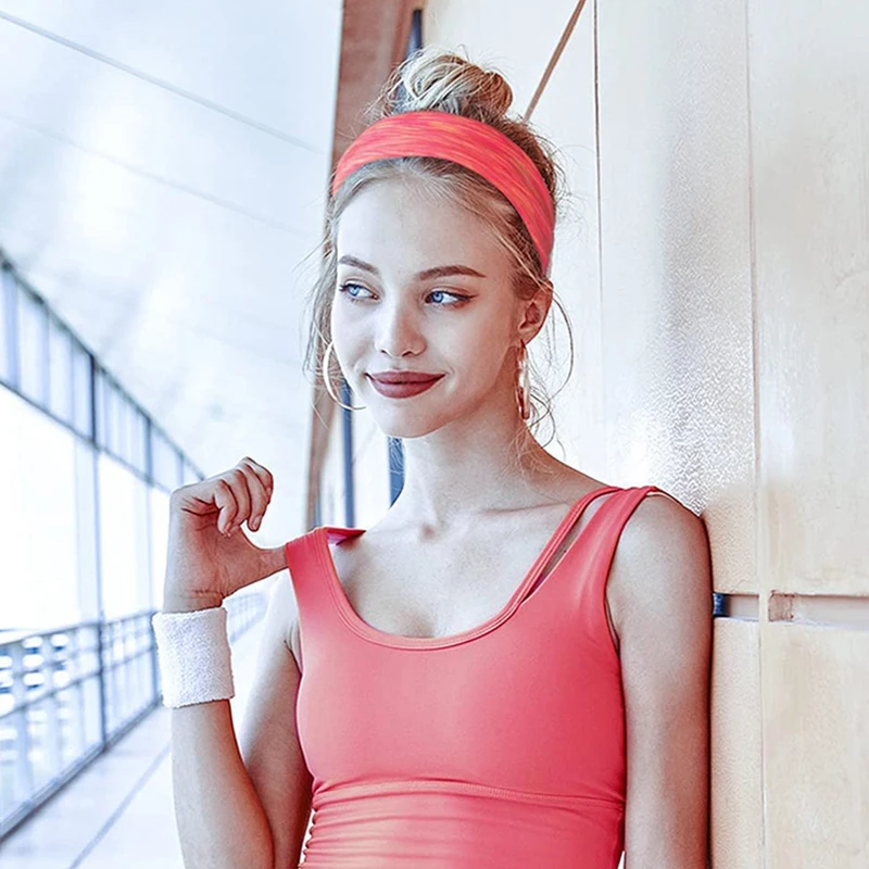 人気! 男性と女性のためのユニセックスの大きな弾性ヘッドバンド,ストライプ,グラデーション,ランニング,フィットネス,ワイドターバン,ヘッドラップ,スポーツ,ヘアバンド